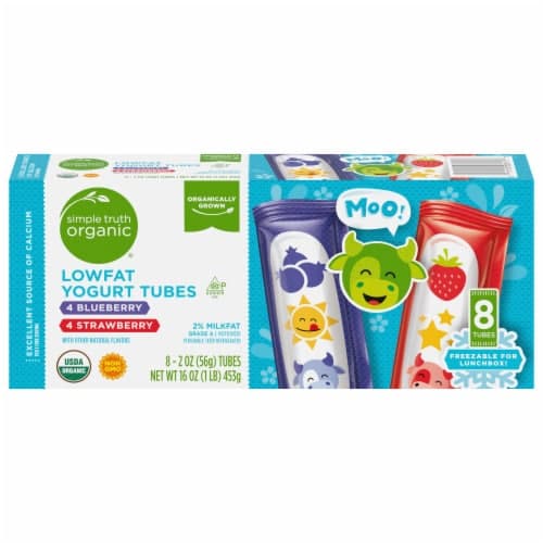 Simple Truth Organic Strawberry & Blueberry Kids Low Fat Yogurt Tubes