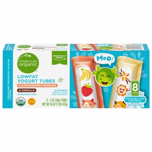 Simple Truth Organic Strawberry Banana & Vanilla Kids Lowfat Yogurt Tubes