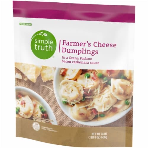 Simple Truth Farmer'S Cheese Stuffed Dumplings With Grana Padano Bacon Carbonara Sauce