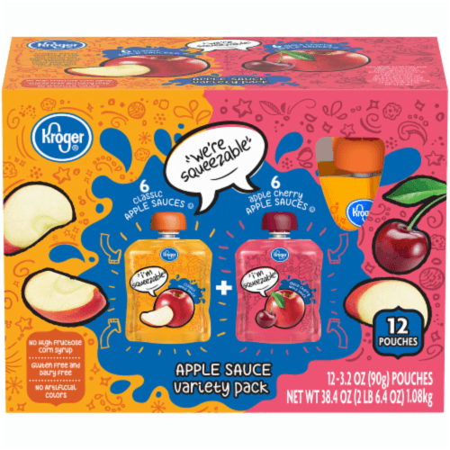 Kroger Classic & Apple Cherry Flavored Applesauce Variety