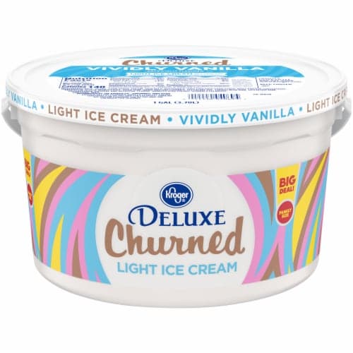 Kroger Deluxe Churned Vividly Vanilla Light Ice Cream