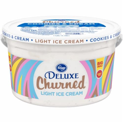 Kroger Deluxe Churned Cookies & Cream Light Ice Cream