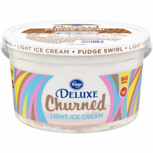 Kroger Deluxe Churned Fudge Swirl Light Ice Cream