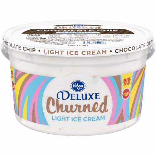 Kroger Deluxe Churned Chocolate Chip Light Ice Cream