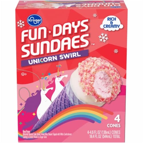Kroger Fun Days Sundaes Unicorn Swirl Sundae Cones