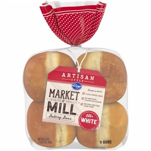 Kroger Market & Mill Artisan Style White Bakery Buns
