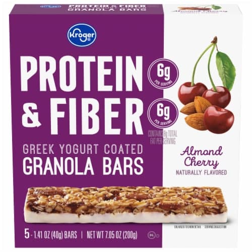 Kroger Almond Cherry Yogurt Dipped & Fiber Granola Bars