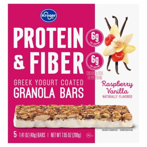Kroger Raspberry Vanilla Yogurt Dipped & Fiber Granola Bars