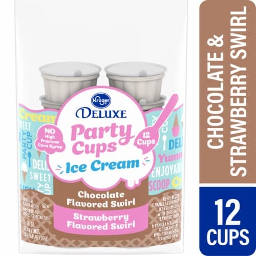 Kroger Party Cups Chocolate Swirl And Strawberry Swirl Ice Cream