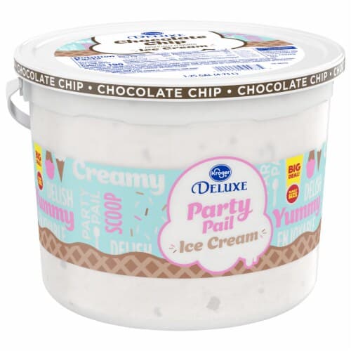 Kroger Deluxe Party Pail Chocolate Chip Flavored Ice Cream Family Size