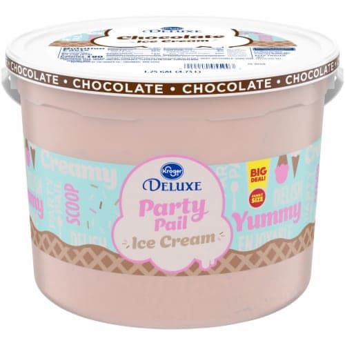 Kroger Deluxe Party Pail Chocolate Flavored Ice Cream Family Size