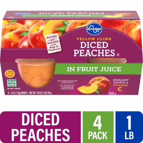 Kroger Yellow Cling Diced Peaches In 100% Juice