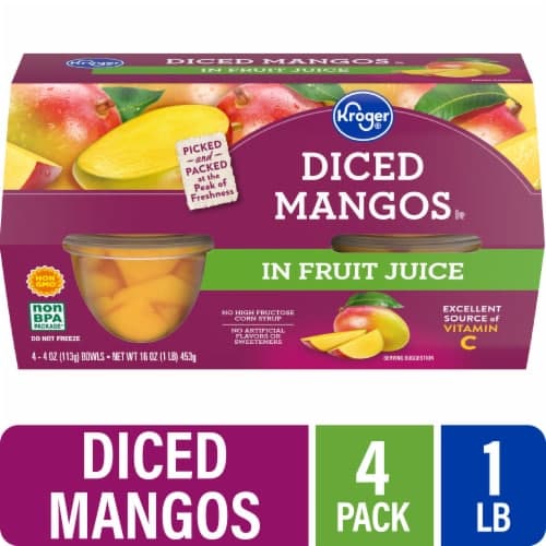 Kroger 100% Juice Diced Mangos