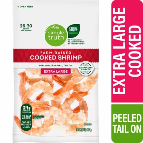 Simple Truth Extra Large Peeled & Deveined Cooked Shrimp Tail-On