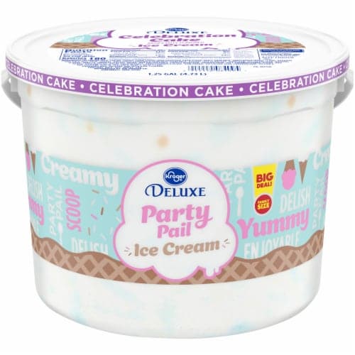 Kroger Deluxe Party Pail Celebration Cake Ice Cream Family Size