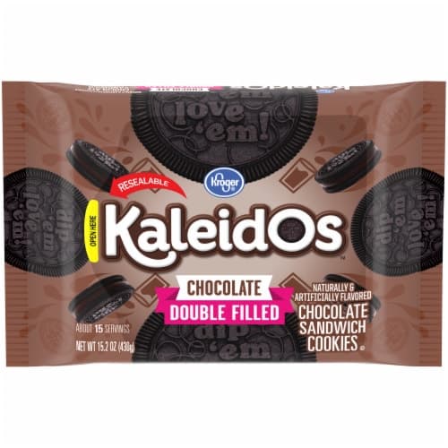 Kroger Kaleidos Chocolate Double Filled Chocolate Sandwich Cookies