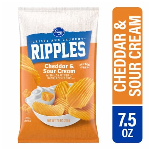 Kroger Cheddar And Sour Cream Ripples Potato Chips