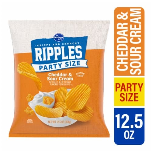 Kroger Cheddar And Sour Cream Ripples Potato Chips Family Size