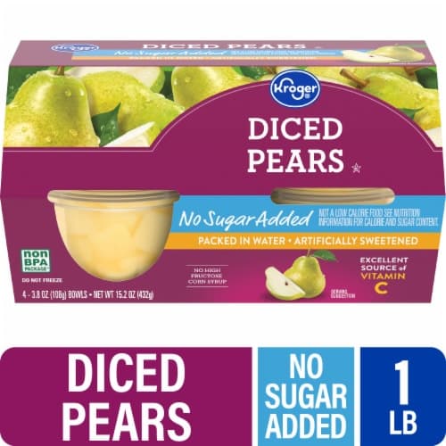 Kroger Diced Pear Cups No Sugar Added