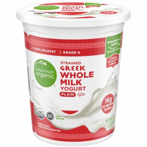 Simple Truth Organic Strained Greek Whole Milk Plain Yogurt