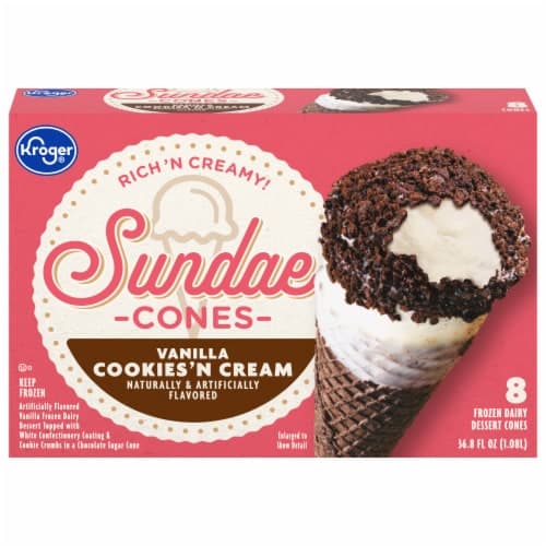 Kroger Cookies & Cream  Dairy Dessert Cones
