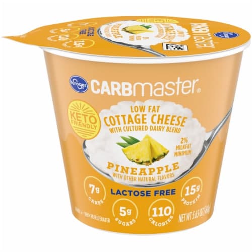 Kroger Carbmaster Pineapple Low Fat Cottage Cheese