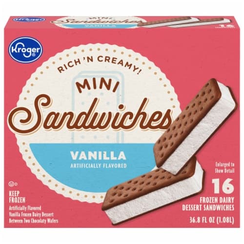 Kroger Vanilla Mini Ice Cream Snowboard Sandwiches