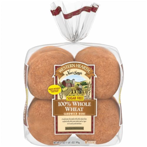 Western Hearth Sugar Free 100% Whole Wheat Extra Large Sandwich Buns