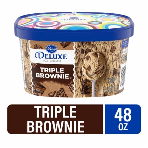 Kroger Deluxe Triple Brownie Ice Cream Tub