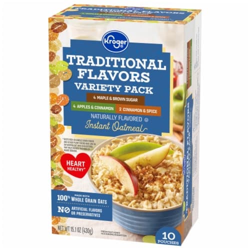 Kroger Traditional Flavor Instant Oatmeal Pouches Variety