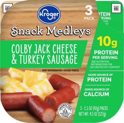 Kroger Colby Jack Cheese & Turkey Sausage Snack Medleys