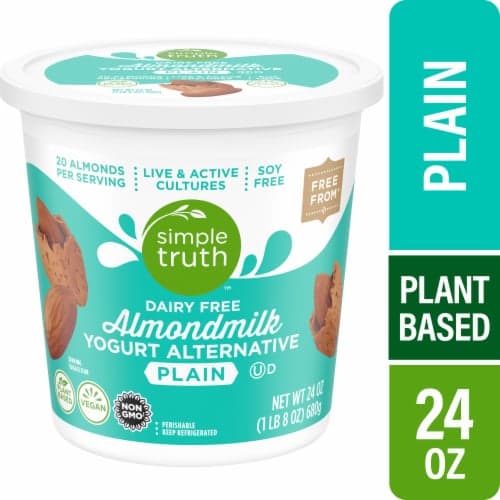 Simple Truth Plain Dairy Free Vegan Almond Milk Yogurt Alternative Tub
