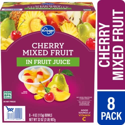 Kroger Cherry Mixed Fruit Cups In 100% Juice
