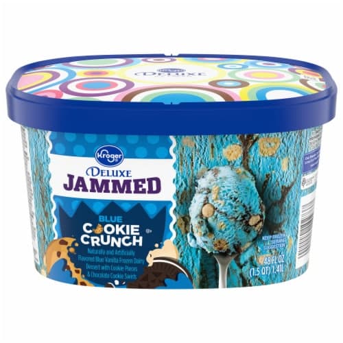 Kroger Jammed Blue Cookie Crunch Ice Cream Tub