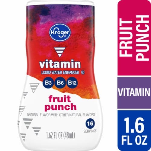 Kroger Vitamin Liquid Fruit Punch Water Flavor Enhancer