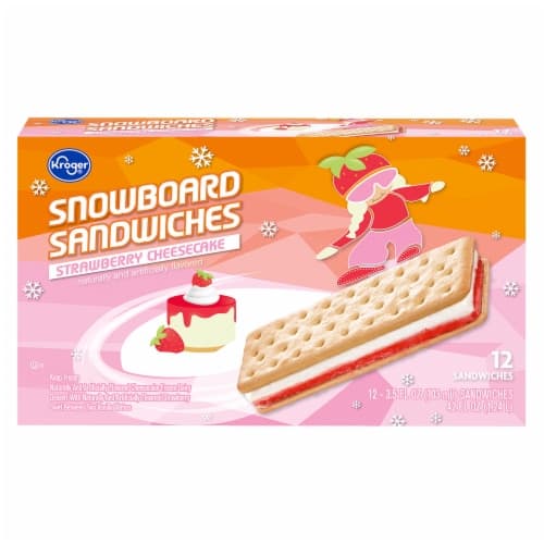Kroger Strawberry Cheesecake Snowboard Ice Cream Sandwiches