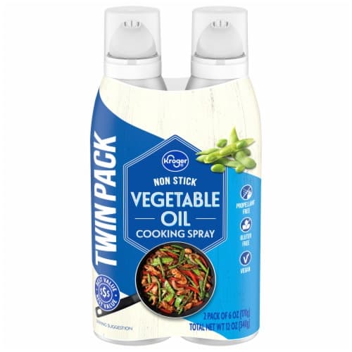 Kroger Non Stick Vegetable Oil Cooking Spray Twin