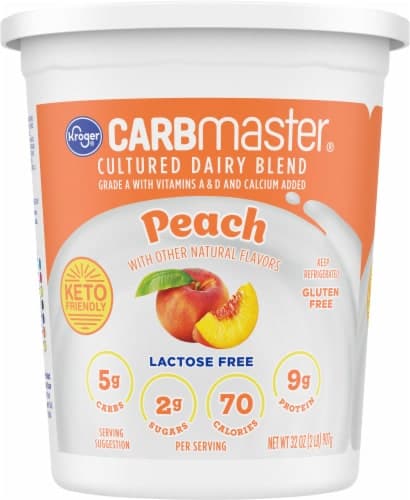 Kroger Carbmaster Peach Low Fat Yogurt Tub