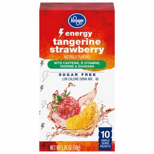 Kroger Energy Sugar Free Tangerine Strawberry Drink Mix