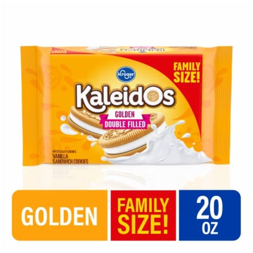 Kroger Kaleidos Golden Double Filled Vanilla Cream Sandwich Cookies Family Size
