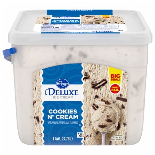 Kroger Deluxe Cookies N' Cream Ice Cream Tub