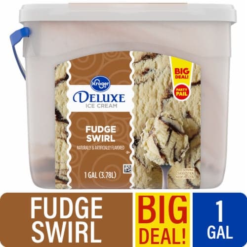 Kroger Deluxe Fudge Swirl Ice Cream Family Size