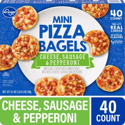 Kroger Cheese Sausage & Pepperoni Mini Pizza Bagels