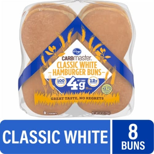 Kroger Carbmaster White Hamburger Buns