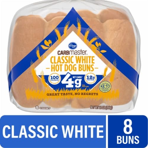Kroger Carbmaster Classic White Hot Dog Buns