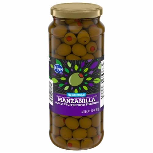 Kroger Reduced Sodium Stuffed With Pimiento Green Manzanilla Olives