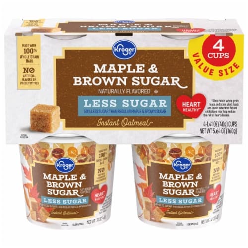 Kroger Less Sugar Maple & Brown Sugar Instant Oatmeal