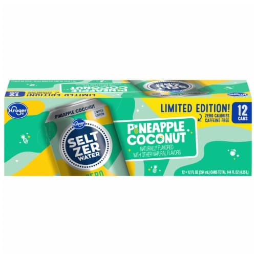 Kroger Naturally Flavored Pineapple Coconut Seltzer Water