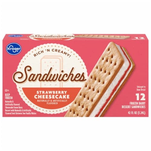 Kroger Strawberry Cheesecake Ice Cream Snowboard Sandwiches