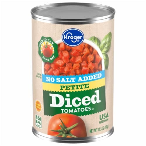 Kroger No Salt Added Diced Petite Tomatoes